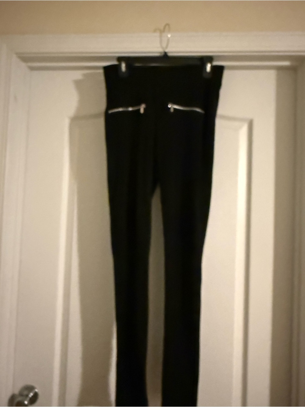 Rue21 Black Skinny Ponte Leggings with Front Zip Accents